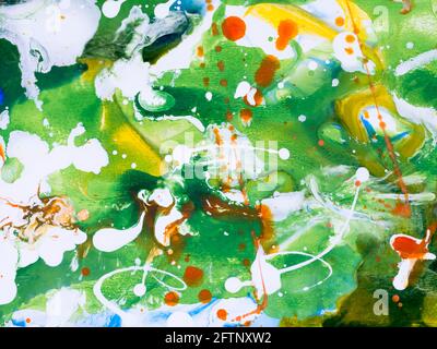Arrière-plan abstrait coloré peint à la main, peinture acrylique sur toile. Art moderne Art contemporain Banque D'Images
