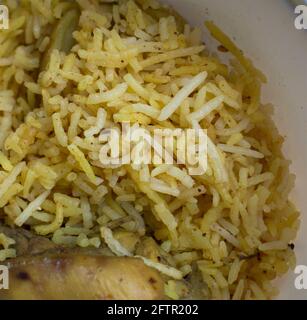 Riz basmati aromatique et non collant Biryani Banque D'Images