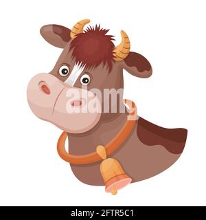 Visage Mignon Cow Moo Cartoon Sur Cercle Vert Background Vector Illustration Image Vectorielle Stock Alamy