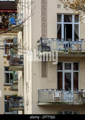 Zone de logement Tannenburg construit en 1907, Breitenfelder St. 46-48 à Hambourg-Hoheluft-Ost, Allemagne, Europe Banque D'Images