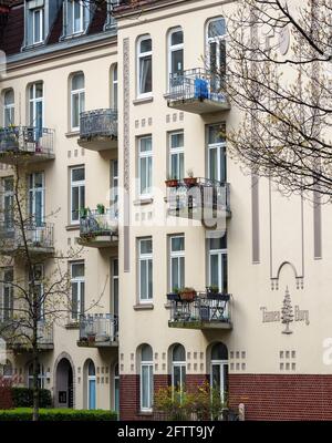 Zone de logement Tannenburg construit en 1907, Breitenfelder St. 46-48 à Hambourg-Hoheluft-Ost, Allemagne, Europe Banque D'Images