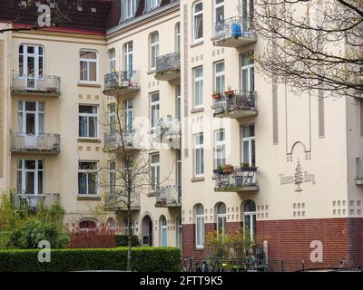 Wohnanlage Tannenburg erbaut 1907, Breitenfelder Straße. 46-48in Hamburg-Hoheluft-Ost, Deutschland, Europa zone de logement Tannenburg construit en 1907, Breiten Banque D'Images