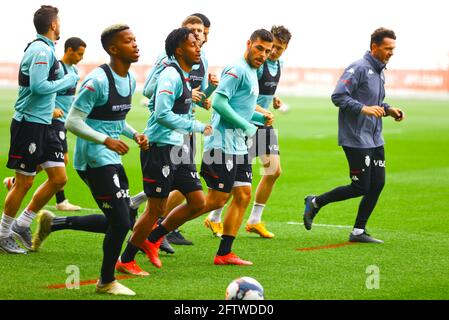 La Turbie, France - 21 mai 2021: COMME Monaco vs. RC Lens Training session avec l'allemand Kevin Voland et Aleksandr Golovin dans le Backround. Football, football, Monte Carlo, Banque D'Images