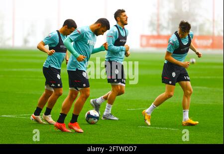 La Turbie, France - 21 mai 2021: COMME Monaco vs. RC Lens Training session avec l'allemand Kevin Voland et Aleksandr Golovin dans le Backround. Football, football, Monte Carlo, Banque D'Images