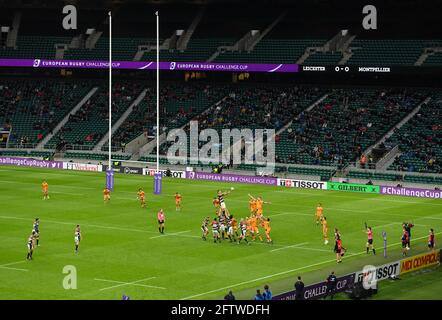 Stade de Twickenham, Angleterre, Royaume-Uni. 21 mai 2021. Un point de vue général lors de la finale de la coupe du défi européen entre Leicester Tigers et Montpelier: Credit: Ashley Western/Alay Live News Banque D'Images