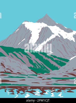 WPA Poster Art of Mount Shuksan un massif glacié dans Cascade Range situé dans le parc national de Northern Cascades à Washington fait dans le projet works adm Illustration de Vecteur