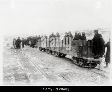 Première Guerre mondiale, première Guerre mondiale, Front occidental - UN petit train de munitions, France Banque D'Images