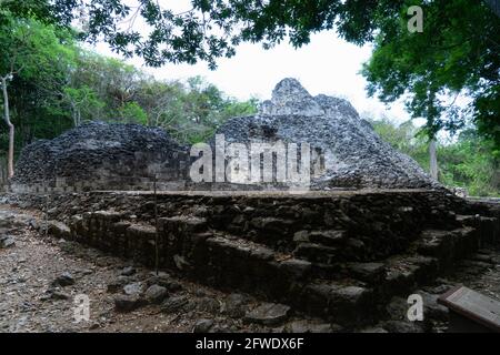 Ruine maya 'Xpujil' à Campeche, Mexique Banque D'Images