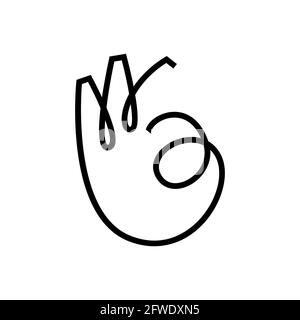 Vecteur minimaliste ok signe dans le style de contour Illustration de Vecteur