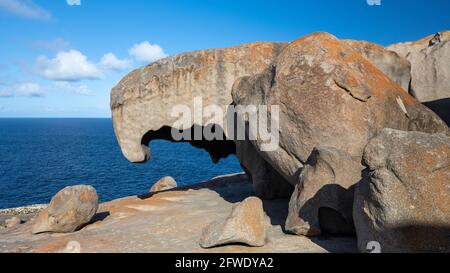 Des rochers remarquables dans le parc national de Flinders Chase sur Kangaroo Île Australie du Sud le 8 mai 2021 Banque D'Images