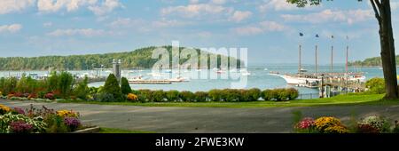 Bar Harbour Panorama, Maine, États-Unis Banque D'Images