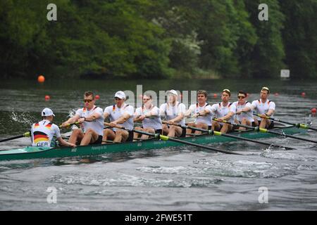 Allemagne Achter, Germanyachter, M8 +, Maenner, huit hommes, De droite: Hannes Ocik, Richard Schmidt, Malte Jakschik, Jakob Schneider, goalben Johannesen, OLAF Roggensac, Lauris Follert, Johannes Weissenfeld, Helmsman Martin Sauer (GER). Action.Race.coupe du monde d'aviron sur le rotsee à Lucerne, aviron, coupe du monde d'aviron, 21 mai 2021 Banque D'Images