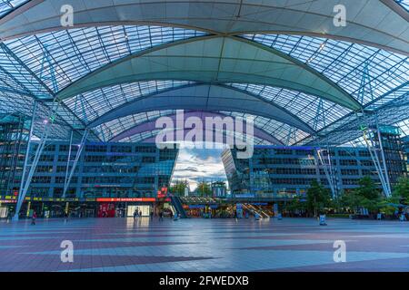 Hall de l'aéroport international de Munich Banque D'Images