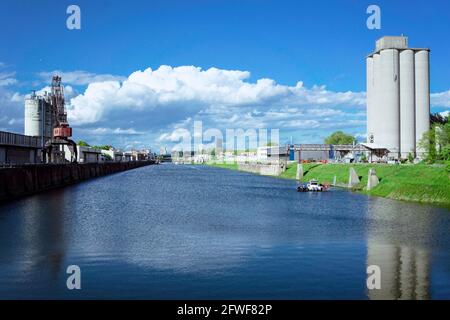 L'ancien port de Parkinsel quartier Ludwigshafen/Allemagne Banque D'Images