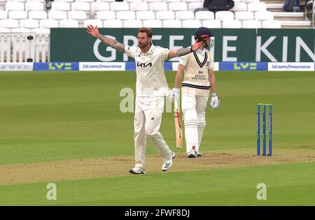 22 mai 2021. Londres, Royaume-Uni. Comme Surrey prendre Middlesex dans le comté de championnat à la Kia Oval, troisième jour David Rowe/Alamy Live News Banque D'Images