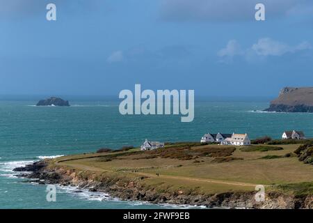 Trebetherick point de Brae Hill par Daymer Bay, Wadebridge, Cornwall. Banque D'Images