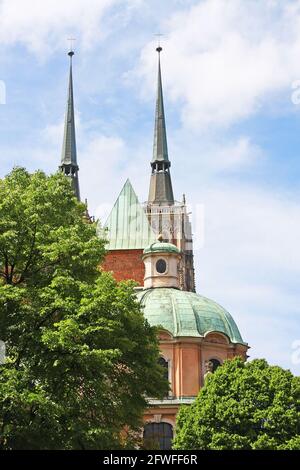 La cathédrale Saint-Jean-Baptiste, à Wroclaw, en Pologne, siège de l'archidiocèse catholique romain de Wroclaw, une église gothique. Un point de repère de la ville Banque D'Images