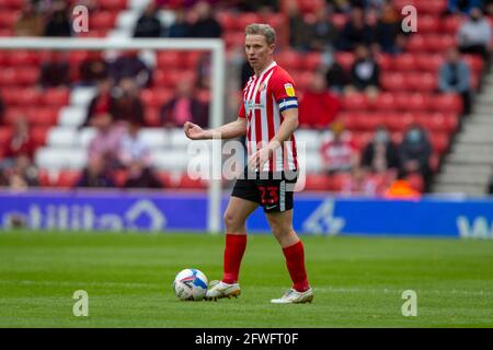 Sunderland, Tyne and Wear, Royaume-Uni. 22 mai 2021; Stadium of Light, Sunderland, Tyne and Wear, Angleterre; English football League, Playoff, Sunderland contre Lincoln City ; Grant Leadamer of Sunderland Credit: Action plus Sports Images/Alamy Live News Banque D'Images