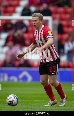 Sunderland, Tyne and Wear, Royaume-Uni. 22 mai 2021; Stadium of Light, Sunderland, Tyne and Wear, Angleterre; English football League, Playoff, Sunderland contre Lincoln City ; Grant Leadamer of Sunderland Credit: Action plus Sports Images/Alamy Live News Banque D'Images