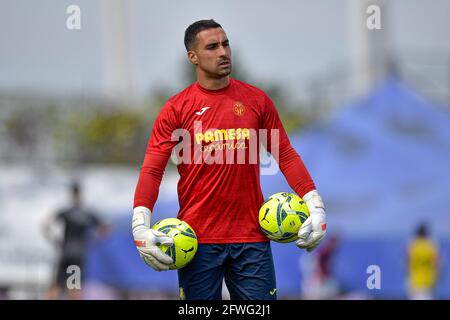 MADRID, ESPAGNE - MAI 22: Gardien de but Sergio Asenjo de Villareal pendant le match de la Liga Santander entre Real Madrid et Villareal à Estadio Alfredo Di Stefano le 22 mai 2021 à Madrid, Espagne (photo de Pablo Morano/Orange Pictures) crédit: Orange pics BV/Alay Live News Banque D'Images