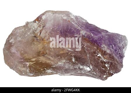 Cristal amétrine de la mine Anahi, Bolivie isolé sur fond blanc Banque D'Images