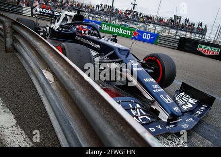 22 TSUNODA Yuki (jap), Scuderia AlphaTauri Honda AT02, action pendant le Championnat du monde de Formule 1 2021, Grand Prix de Monaco du 20 au 23 mai à Monaco - photo Florent Gooden / DPPI Banque D'Images