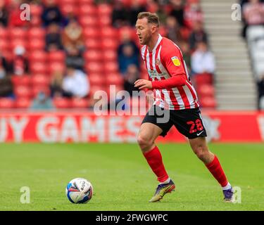 Sunderland, Royaume-Uni. 22 mai 2021. Aiden McGeady #28 de Sunderland avec le ballon à Sunderland, Royaume-Uni, le 5/22/2021. (Photo par IAM Burn/News Images/Sipa USA) crédit: SIPA USA/Alay Live News Banque D'Images