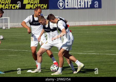 KHARKIV, UKRAINE 22 MAI 2021 - les joueurs de l'Ukraine participent à une séance d'entraînement avant le match amical du dimanche contre Bahreïn, Kharkiv, le nord-est de l'Ukraine. Credit: UKRINFORM/Alamy Live News Banque D'Images