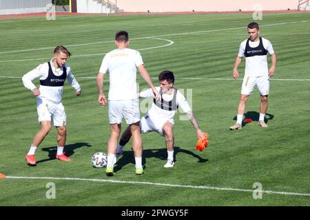 KHARKIV, UKRAINE 22 MAI 2021 - les joueurs de l'Ukraine participent à une séance d'entraînement avant le match amical du dimanche contre Bahreïn, Kharkiv, le nord-est de l'Ukraine. Credit: UKRINFORM/Alamy Live News Banque D'Images