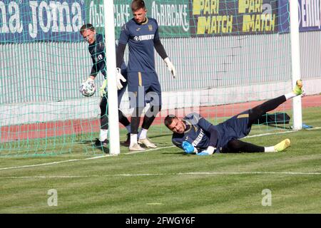 KHARKIV, UKRAINE 22 MAI 2021 - les joueurs de l'Ukraine participent à une séance d'entraînement avant le match amical du dimanche contre Bahreïn, Kharkiv, le nord-est de l'Ukraine. Credit: UKRINFORM/Alamy Live News Banque D'Images