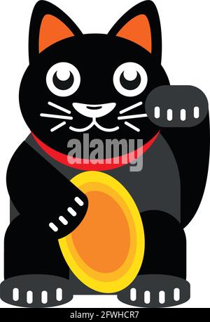 chat chanceux chinois Illustration de Vecteur