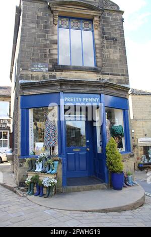 Un charmant petit penny en bord de mer à Haworth, au Royaume-Uni Banque D'Images