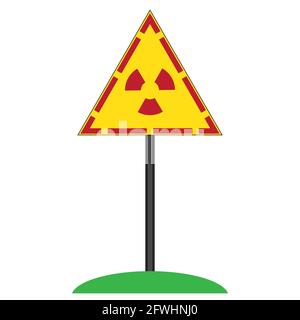 Rayonnements ionisants signe. La contamination radioactive Symbol. Attention Danger : Illustration de Vecteur