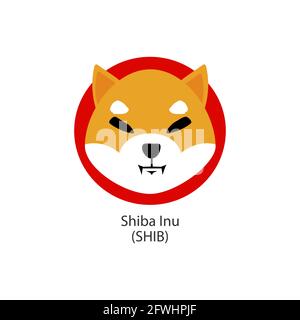 Shiba Inu décentralisé blockchain Internet-of-Things paiements jeton vecteur logo icône Illustration de Vecteur