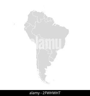 Carte vectorielle de l'Amérique du Sud. Carte du pays de l'Amérique latine Illustration de Vecteur