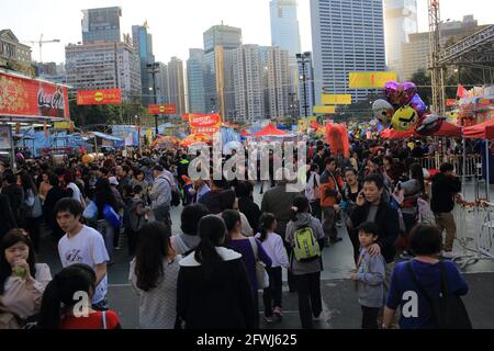 2014 victoria park, marché lunaire du nouvel an à hong kong Banque D'Images