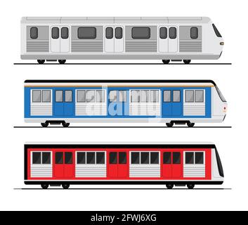 Illustration du train de métro, icône du train plat de la station de métro. Vecteur métro souterrain Illustration de Vecteur