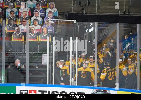 Riga, Lettonie. 22 mai 2021. Team ger NORVÈGE - ALLEMAGNE Championnat DU MONDE DE HOCKEY SUR GLACE IIHF Groupe B à Riga, Lettonie, Lettland, 22 mai 2021, Saison 2020/2021 © Peter Schatz / Alamy Live News crédit: Peter Schatz/Alamy Live News Banque D'Images