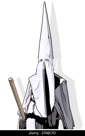 Le Penitent blanc-robed Illustration de Vecteur