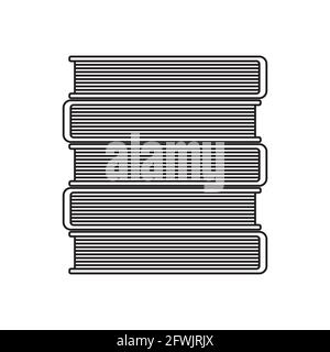 Icône noir et blanc des livres empilés. Illustration vectorielle Illustration de Vecteur
