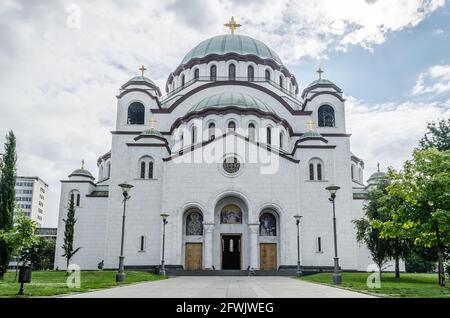 Belgrade, Serbie - 29 juillet 2014 : Église orthodoxe serbe de Saint-Sava à Belgrade Banque D'Images