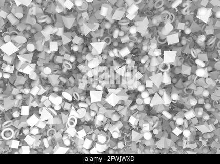 Formes géométriques de base en vol stationnaire - illustration 3d Banque D'Images