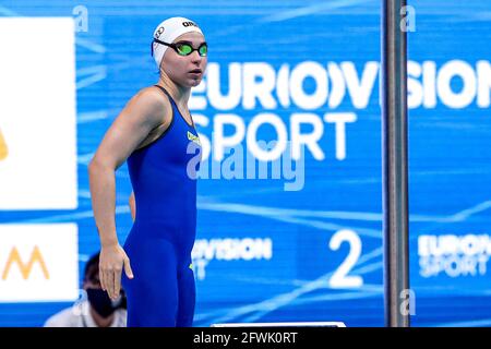 Budapest, Hongrie. 23 mai 2021. BUDAPEST, HONGRIE - MAI 23: Ajna Kesely de Hongrie en compétition aux femmes 400m Freestyle préliminaire pendant les championnats européens de LEN natation à Duna Arena le 23 mai 2021 à Budapest, Hongrie (photo de Marcel ter Bals/Orange Pictures) crédit: Orange pics BV/Alay Live News crédit: Orange pics BV/Alay Live News Banque D'Images