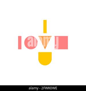 Je t'aime. Composition vectorielle dans un style de police minimaliste Illustration de Vecteur