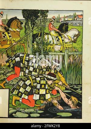 Puss in Boots [Master Cat ou The Boots Cat est un conte de fées littéraire italien et plus tard européen sur un chat anthropomorphique qui utilise la tricherie et la tromperie pour gagner le pouvoir, la richesse, et la main d'une princesse dans le mariage pour sa pénitence et maître bas-né.] Du livre The Book The Marquis of Carabas' Picture book : contenant le pouss en bottes, la vieille mère Hubbard, Valentine et Orson, l'absurde ABC. Illustré par Walter Crane, Edmund Evans et Sarah Catherine Martin. Editeur Londres (Broadway, Ludgate) ; New York (416 Broome Street) : George Routledge et fils en 1874 Banque D'Images