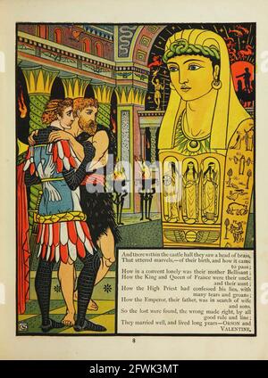 Valentine et Orson du livre le Marquis de Carabas livre d'images : contenant le pouss en bottes, la vieille mère Hubbard, Valentine et Orson, l'absurde ABC. Illustré par Walter Crane, Edmund Evans et Sarah Catherine Martin. Editeur Londres (Broadway, Ludgate) ; New York (416 Broome Street) : George Routledge et fils en 1874 Banque D'Images