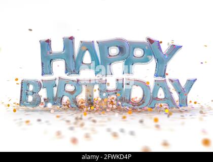 Joyeux Anniversaire Message En Anglais Avec Des Bougies Allumee Photo Stock Alamy