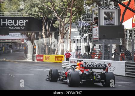 Monaco, Monaco. 23 mai 2021. 33 VERSTAPPEN Max (nld), Red Bull Racing Honda RB16B, action, vainqueur du Championnat du monde de Formule 1 2021, Grand Prix de Monaco du 20 au 23 mai à Monaco - photo Florent Gooden / DPPI Banque D'Images
