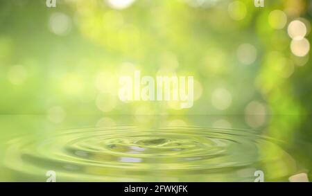 Fond vert de goutte d'eau dans la nature Banque D'Images