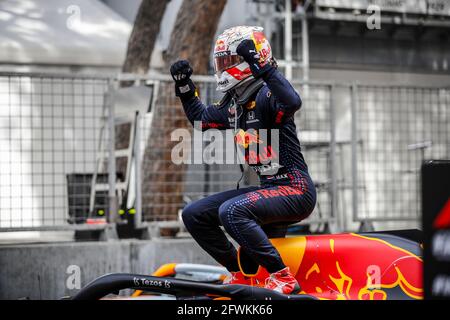 33 VERSTAPPEN Max (nld), Red Bull Racing Honda RB16B, portrait, vainqueur au Championnat du monde de Formule 1 2021, Grand Prix de Monaco du 20 au 23 mai à Monaco - photo Florent Gooden / DPPI / LiveMedia Banque D'Images